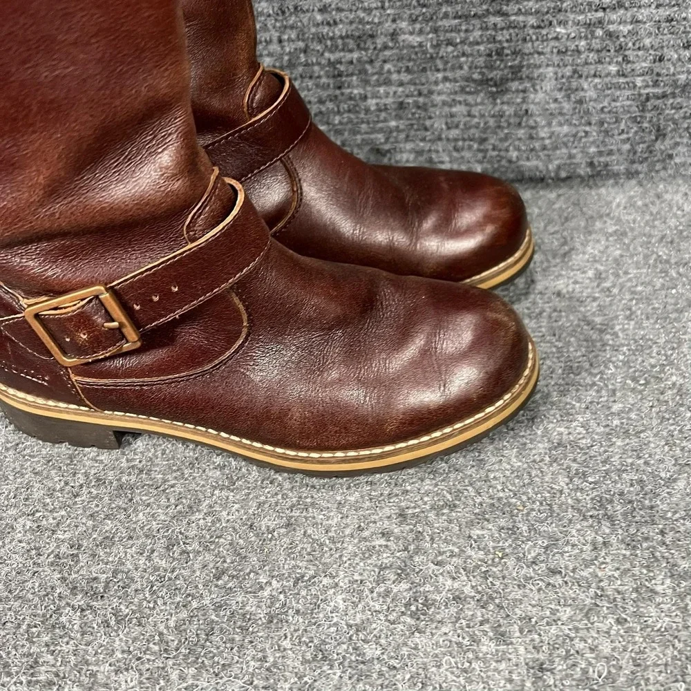 Patagonia Boots Womens Size 6.5 37.5 Brown Leather Buckle‎ Mid Calf Thatcher